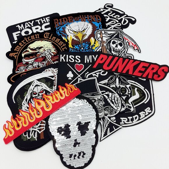 20 punk biker patches iron on - Picture 1 of 4